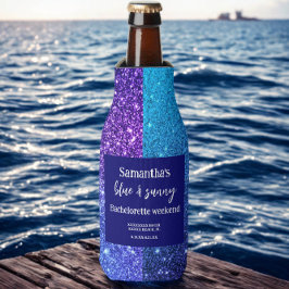 Blue Glitter Bachelorette Party Flesjeskoeler