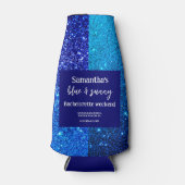 Blue Glitter Bachelorette Party Flesjeskoeler (Voorkant)