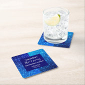 Blue Glitter Bachelorette Party Kartonnen Onderzetters (Insitu)