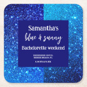 Blue Glitter Bachelorette Party Kartonnen Onderzetters (Voorkant)