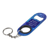 Blue Glitter Bachelorette Party Mini Flessenopener (Voorkant Gekanteld)