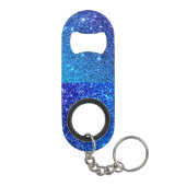 Blue Glitter Bachelorette Party Mini Flessenopener (Achterkant)
