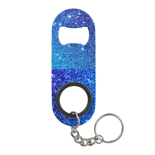 Blue Glitter Bachelorette Party Mini Flessenopener (Achterkant)