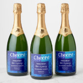 Blue Glitter Bachelorette Party Sparkling Wijnetiket (Flessen)