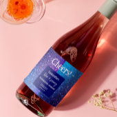 Blue Glitter Bachelorette Party Sparkling Wijnetiket