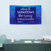 Blue Glitter Bachelorette Party Welcome Sign Spandoek (Beurs)