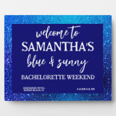 Blue Glitter Bachelorette Party welkom Fotoplaat (Voorkant)