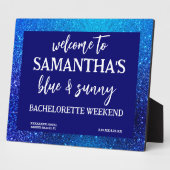 Blue Glitter Bachelorette Party welkom Fotoplaat (Zijkant)