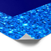 Blue Glitter Bachelorette Party Welkomstteken Poster (Hoek)