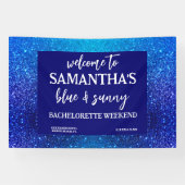 Blue Glitter Bachelorette Party Welkomstteken Spandoek (Horizontaal)