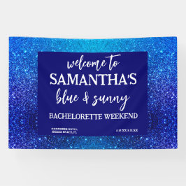 Blue Glitter Bachelorette Party Welkomstteken Spandoek