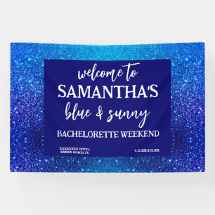 Blue Glitter Bachelorette Party Welkomstteken Spandoek