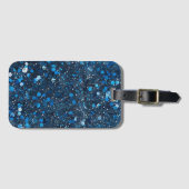Blue Glitter Bagagelabel (Voorkant (horizontaal))