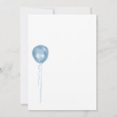 Blue Glitter Balloon Boy Baby shower per post Kaart (Achterkant)