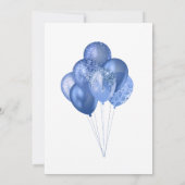 Blue Glitter Balloons Lijst Verjaardag Kaart (Achterkant)