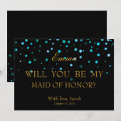 Blue Glitter, ben je mijn moeder van HONOR? Kaart (Voorkant / Achterkant)