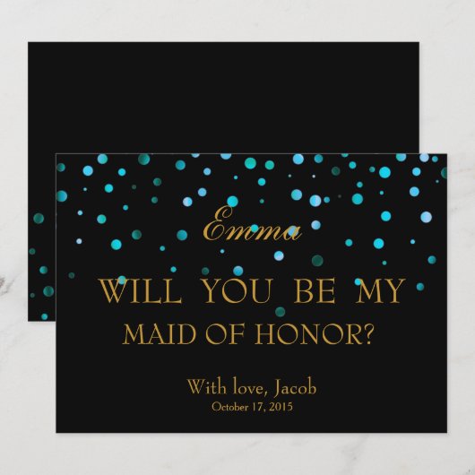 Blue Glitter, ben je mijn moeder van HONOR? Kaart (Voorkant / Achterkant)