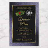 Blue Glitter Black Gold Product Label Ladybug Logo Voedselcontainer Etiket (Enkel label)