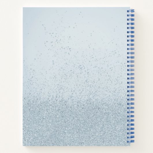 Blue Glitter Blue Poppies Sketchbook Notitieboek (Achterkant)