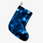 Blue glitter bokeh texture lights kleine kerstsok (Voorkant (Hangend))