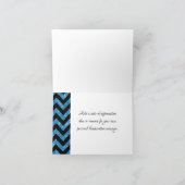 Blue Glitter Chevron Folded Hartelijk dank Bedankkaart (Binnen)