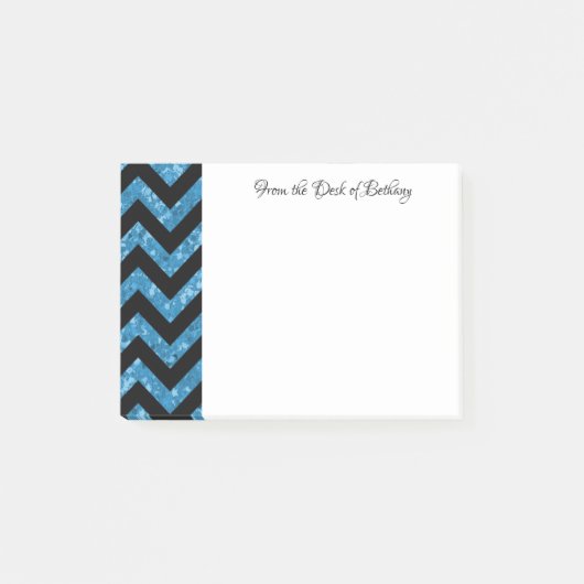 Blue Glitter Chevron Notes (Voorkant)