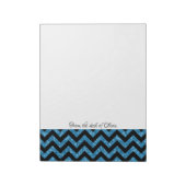 Blue Glitter Chevron Notitieblok (Linkerzijde)