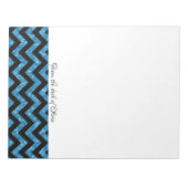 Blue Glitter Chevron Notitieblok (Voorkant)
