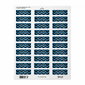 Blue Glitter Chevron Return Address Label (Full Sheet)
