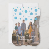 Blue Glitter Confetti Holiday Photo Card Feestdagenkaart (Voorkant)