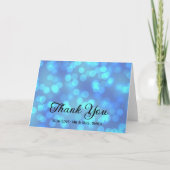 Blue Glitter Confetti Sparkles Stip Dank je wel Bedankkaart (Voorkant)