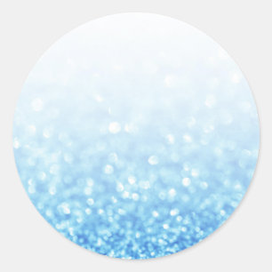 Blue Glitter Custom Trendy Ronde Sticker