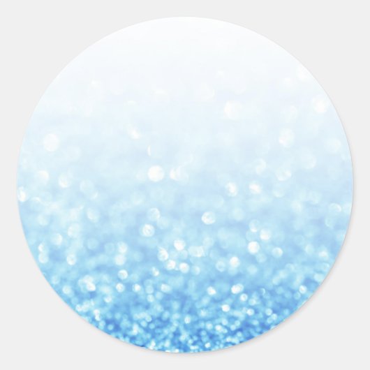 Blue Glitter Custom Trendy Ronde Sticker (Voorkant)