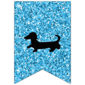 Blue Glitter Dachshund Bunting Party Banner (Derde vlag)