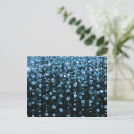 Blue Glitter Diamonds Briefkaart (Staand voorkant)