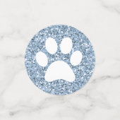 Blue Glitter Dog Cat Paw Print Animal Tracks groot Confetti (Kleine voorkant)