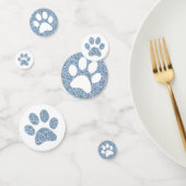 Blue Glitter Dog Cat Paw Print Animal Tracks groot Confetti (Groep)