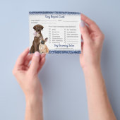 Blue Glitter Dog Grooming Report Kaart Flyer (Hand)