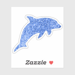 Blue Glitter Dolphin Sticker