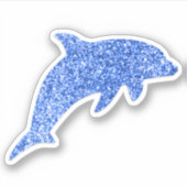 Blue Glitter Dolphin Sticker (Voorkant)