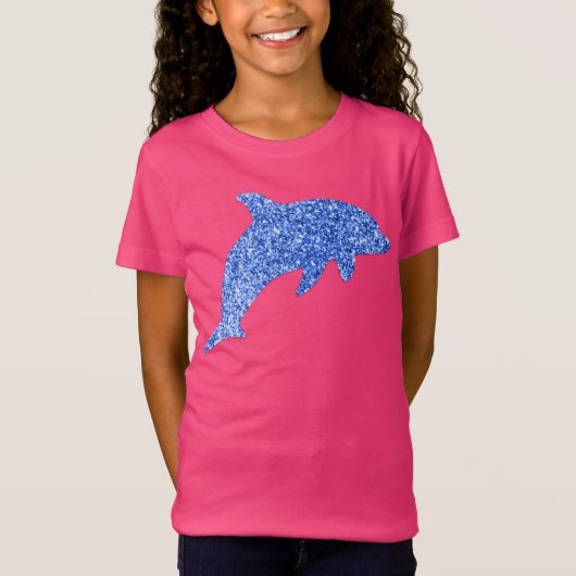 Blue Glitter Dolphin T-shirt (Voorkant)
