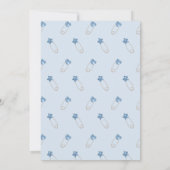 Blue Glitter Drip Baby shower Invitation Kaart (Achterkant)