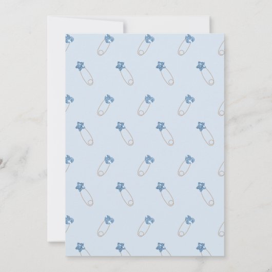 Blue Glitter Drip Baby shower Invitation Kaart (Achterkant)