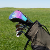 Blue Glitter Drip Fluorescerend Neon Roze & Paarse Golfheadcover (Insitu)