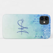 Blue Glitter Drip Name Sparkles Glam Girly  Case-Mate iPhone Case (Achterkant (horizontaal))