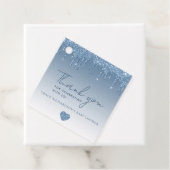 Blue Glitter Drips Baby shower Bedankt Label | Jon (In situ)
