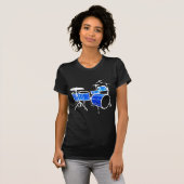 Blue Glitter Drums T-shirt (Voorkant volledig)