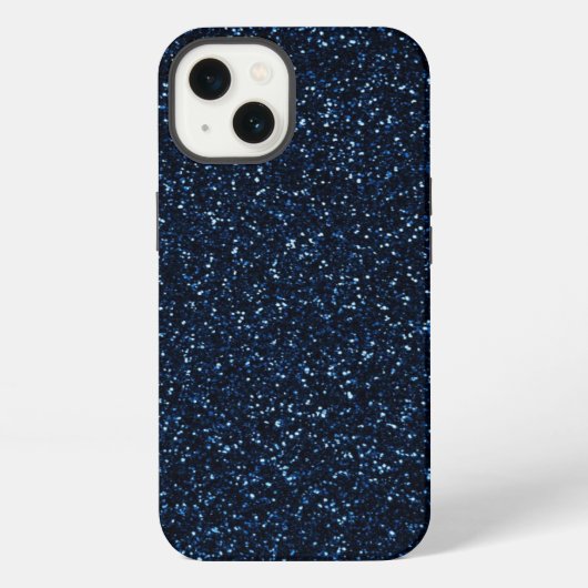 Blue Glitter-effect iPhone Hoesje (Achterkant)