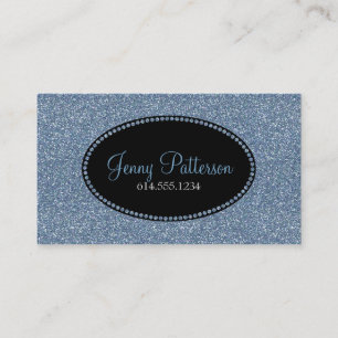 Blue Glitter  Elegant Girly Visitekaartjes