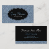 Blue Glitter Elegant Girly Visitekaartjes (Voorkant / Achterkant)